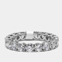 Pre Owned 3.00 cts Round Brilliant Lab Grown Diamonds 18k White Gold Eternity Band Ring Size 54