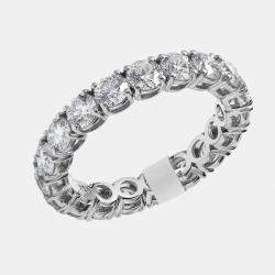 Pre Owned 3.00 cts Round Brilliant Lab Grown Diamonds 18k White Gold Eternity Band Ring Size 54