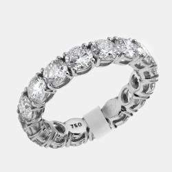 Pre Owned 5.00 cts Round Brilliant Lab Grown Diamonds 18k White Gold Eternity Band Ring Size 54