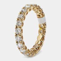 Pre Owned 2.25 cts Round Brilliant Lab Grown Diamonds 18k Yellow Gold Eternity Band Ring Size 54