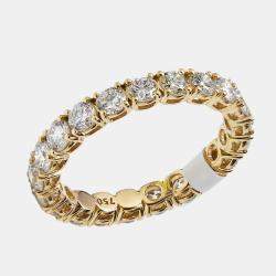 Pre Owned 2.25 cts Round Brilliant Lab Grown Diamonds 18k Yellow Gold Eternity Band Ring Size 54