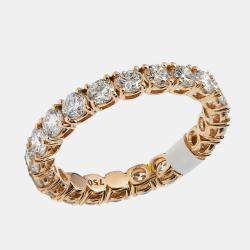 Pre Owned 2.25 cts Round Brilliant Lab Grown Diamonds 18k Rose Gold Eternity Band Ring Size 54
