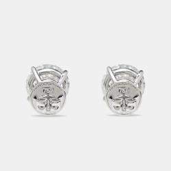 Pre Owned 8.00 cts Round Brilliant Cut 18k White Gold Lab Grown Diamonds Solitaire Stud Earrings