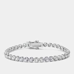 Pre Owned 3.9 cts Round Brilliant Cut Lab Grown Diamonds 18k White Gold Tennis Bracelet