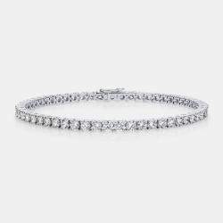 Pre Owned 5.20 cts Round Brilliant Cut Lab Grown Diamonds 18k White Gold Tennis Bracelet