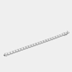 Pre Owned 25.00 cts Round Brilliant Cut Lab Grown Diamonds 18k White Gold Tennis Bracelet