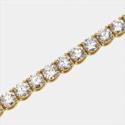Pre Owned 7.30 cts Round Brilliant Lab Grown Diamonds 18k Yellow Gold Tennis Bracelet