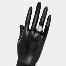 Pre Owned 8 cts Radiant and Trapezoid Lab Grown Diamonds 18k White Gold Ring Size 51