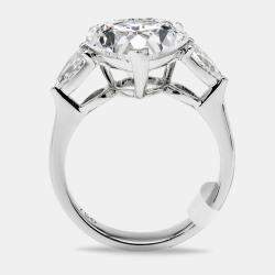 Pre Owned 4.5 cts Heart and Pear Lab Grown Diamond 18k White Gold Ring Size 51
