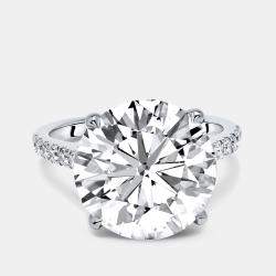 Pre Owned 8.47 cts Round Brilliant Lab Grown Diamond 18k White Gold Ring Size 52