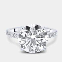 Pre Owned 5.3 cts Round Lab Grown Diamond 18k White Gold Ring Size 52