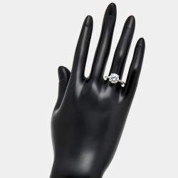 Pre Owned 3.25 cts Round Brilliant Lab Grown Diamond 18k White Gold Ring Size 52