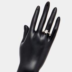 Pre Owned 1.98 cts Radiant and Round Lab Grown Diamond 18k Yellow Gold Ring Size 53