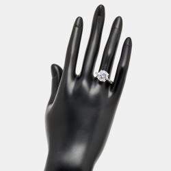 Pre Owned 5.3 cts Round Lab Grown Diamond 18k White Gold Ring Size 53