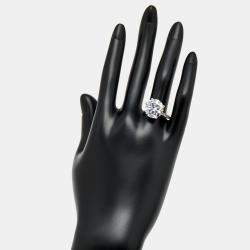 Pre Owned 8.47 cts Round Brilliant Lab Grown Diamond 18k White Gold Ring Size 54