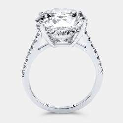 Pre Owned 8.47 cts Round Brilliant Lab Grown Diamond 18k White Gold Ring Size 54