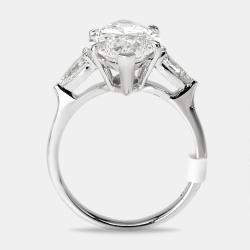 Pre Owned 5.5 cts Marquise and Pear Lab Grown Diamonds 18k White Gold Ring Size 54