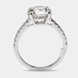 Pre Owned 3.25 cts Round Brilliant Lab Grown Diamond 18k White Gold Ring Size 54