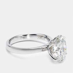 Pre Owned 3.5 cts Oval Brilliant Lab Grown Diamond 18k White Gold Ring Size 54