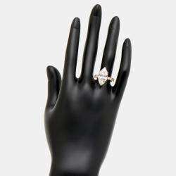 Pre Owned 5.80 cts Marquise Cut Lab Grown Diamond 18k Yellow Gold Ring Size 52