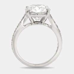 Pre Owned 5.5 cts Round Cut Lab Grown Diamond 18k White Gold Ring Size 52