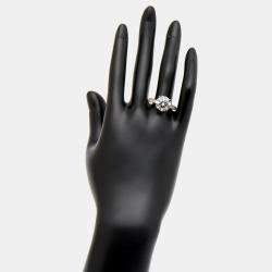 Pre Owned 5.5 cts Round Cut Lab Grown Diamond 18k White Gold Ring Size 52