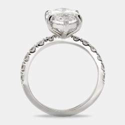 Pre Owned 5.9 cts Marquise Cut Lab Grown Diamond 18k White Gold Ring Size 52