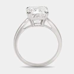 Pre Owned 5 cts Cushion Cut Lab Grown Diamond 18k White Gold Ring Size 52
