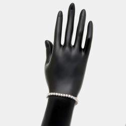 Pre Owned 10 cts Round Cut Lab Grown Diamond 14k White Gold Bracelet