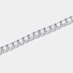 Pre Owned 10 cts Round Cut Lab Grown Diamond 14k White Gold Bracelet