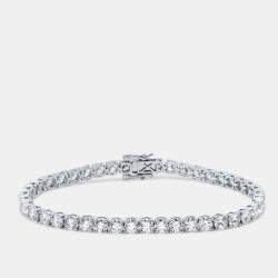 Pre Owned 10 cts Round Cut Lab Grown Diamond 14k White Gold Bracelet
