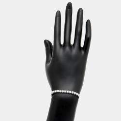 Pre Owned 10.8 cts Round Cut Lab Grown Diamond 14k White Gold Bracelet