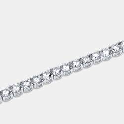 Pre Owned 10.8 cts Round Cut Lab Grown Diamond 14k White Gold Bracelet