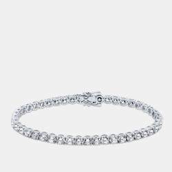 Pre Owned 10.8 cts Round Cut Lab Grown Diamond 14k White Gold Bracelet