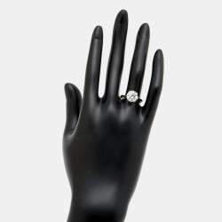 Pre Owned 3.15 cts Round Brilliant Lab Grown Diamond 18k White Gold Ring Size 52