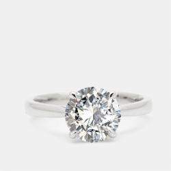 Pre Owned 3.15 cts Round Brilliant Lab Grown Diamond 18k White Gold Ring Size 52