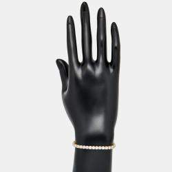 Pre Owned 7.30 cts Round Brilliant Lab Grown Diamonds 18k Yellow Gold Tennis Bracelet