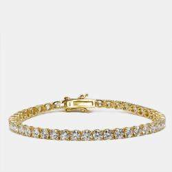 Pre Owned 7.30 cts Round Brilliant Lab Grown Diamonds 18k Yellow Gold Tennis Bracelet