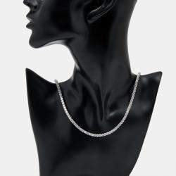 Pre Owned 13.00 cts Round Lab Grown Diamonds 18k White Gold Tennis Necklace