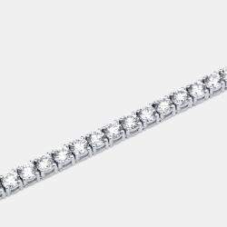 Pre Owned 13.00 cts Round Lab Grown Diamonds 18k White Gold Tennis Necklace