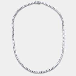 Pre Owned 13.00 cts Round Lab Grown Diamonds 18k White Gold Tennis Necklace