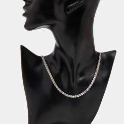 Pre Owned 17.50 cts Round Lab Grown Diamonds 18k White Gold Tennis Necklace