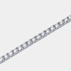Pre Owned 17.50 cts Round Lab Grown Diamonds 18k White Gold Tennis Necklace