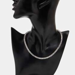Pre Owned 26.00 cts Round Lab Grown Diamonds 18k White Gold Tennis Necklace