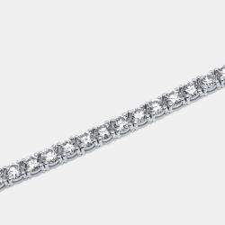 Pre Owned 30.00 cts Round Lab Grown Diamonds 18k White Gold Tennis Necklace