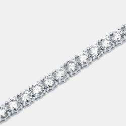Pre Owned 40.00 cts Round Lab Grown Diamonds 18k White Gold Tennis Necklace