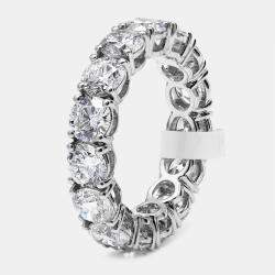 Pre Owned 6 cts Round Brilliant Lab Grown Diamonds 18k White Gold Eternity Band Ring Size 53
