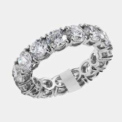 Pre Owned 6 cts Round Brilliant Lab Grown Diamonds 18k White Gold Eternity Band Ring Size 53