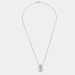 Pre Owned 8.00 cts Pear Brilliant Cut Lab Grown Diamond 18k White Gold Chain Necklace