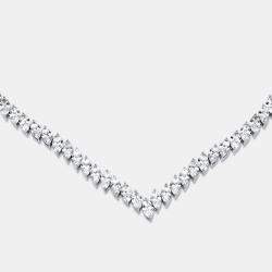 Pre Owned 30.5 Cts Marquise 18K White Gold Lab Grown Diamonds Necklace